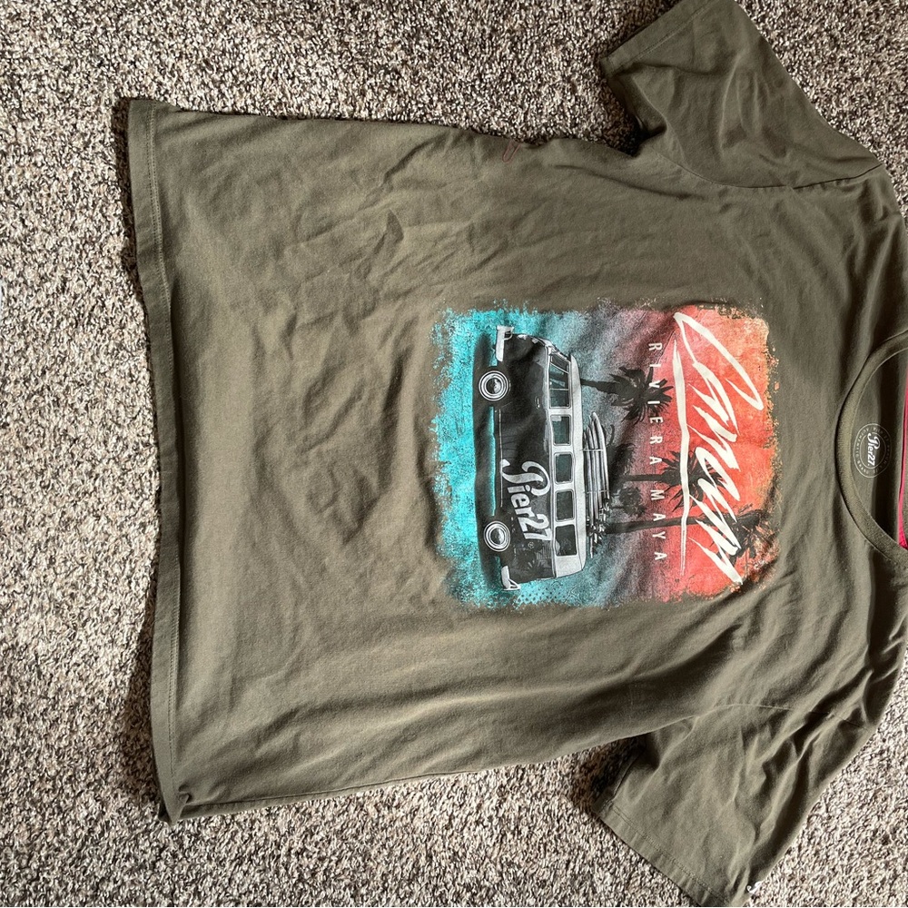 Graphic Tee with Car Print